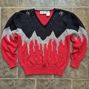 Jeremy Scott Sweater Red Silver Black